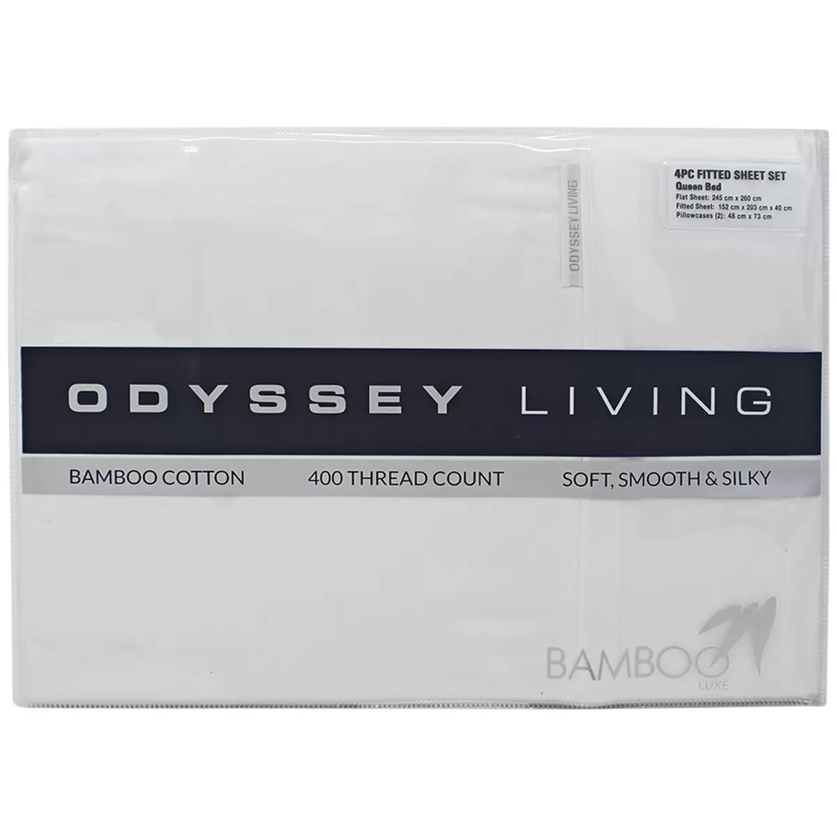 Odyssey Living 400 Thread Count Bamboo 4 Piece Sheet Set Queen