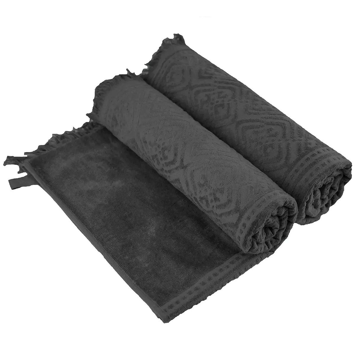 Ramesses Jacquard Velour Cotton Bath Towel  2 Pack