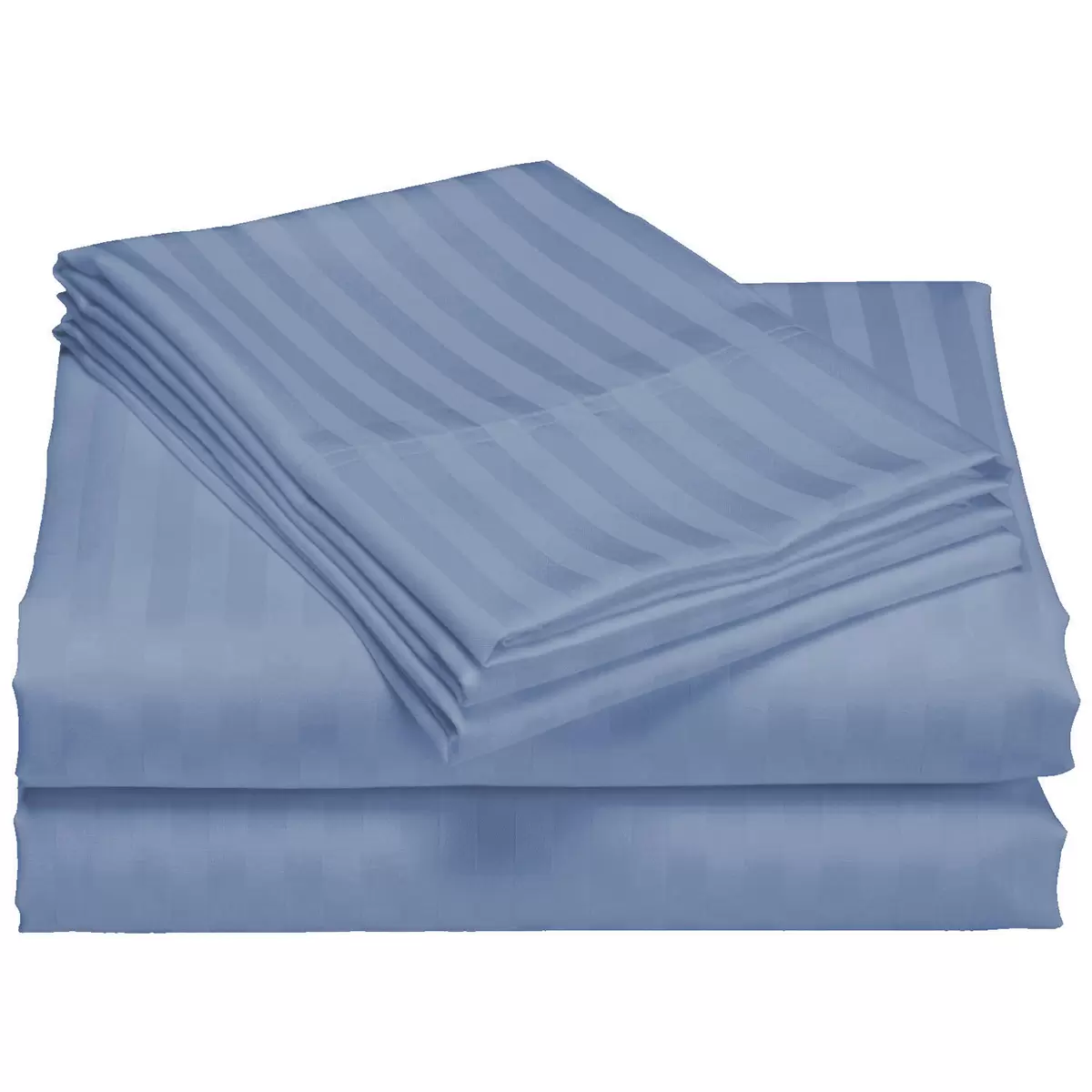 Royal Comfort 1200 Thread Count Damask Stripe Cotton Blend Quilt Cover King Set Blue Frog