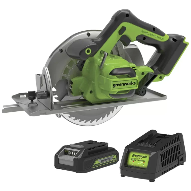 Greenworks 24V Brushless Circular Saw Kit With 2Ah Battery And Fast Charger