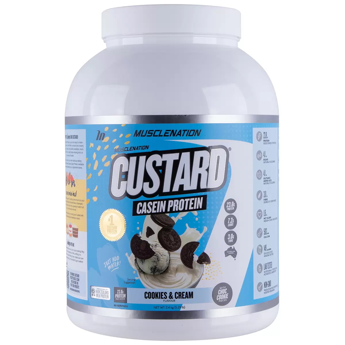 Muscle Nation Custard Protein Cookies And Cream 2.4kg