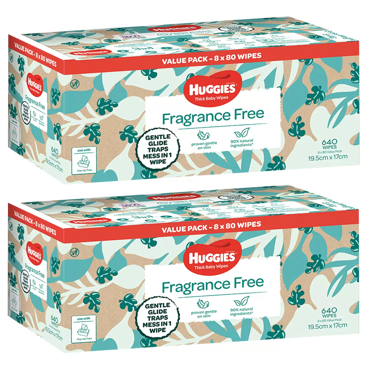 Huggies Baby Wipes Fragrance Free 2 x 640
