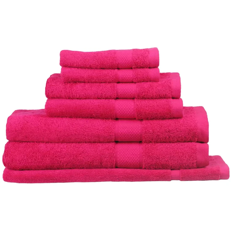 Paris Romance Collection 550gsm Cotton Bath Sheet Set 7 Piece Hot Pink
