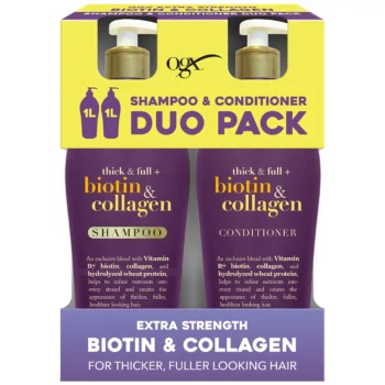 OGX Extra Strength Biotin And Collagen Shampoo + Conditioner 2 x 1L