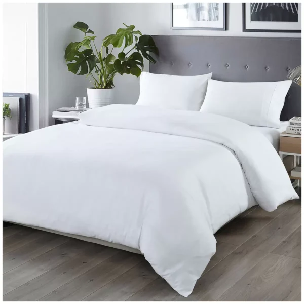 Bdirect Royal Comfort Blended Bamboo Quilt Cover Sets -White-Queen