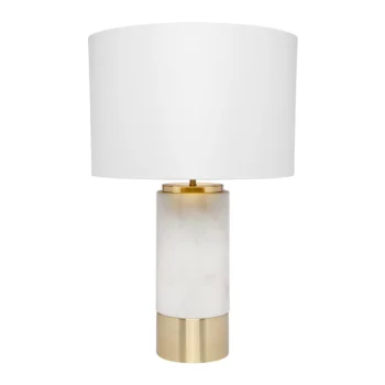 Cafe Lighting Paola Marble Table Lamp with White Shade