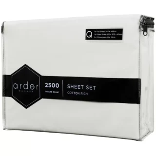 Ardor 2500TC Cotton Rich Sheet Sets Queen - White