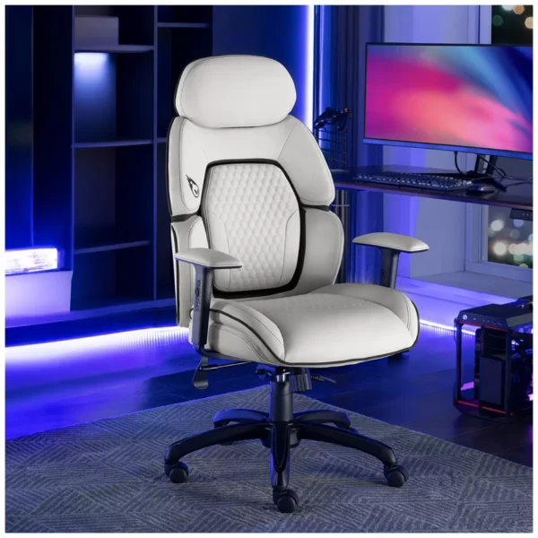 DPS Gaming Chair With Adjustable Headrest White