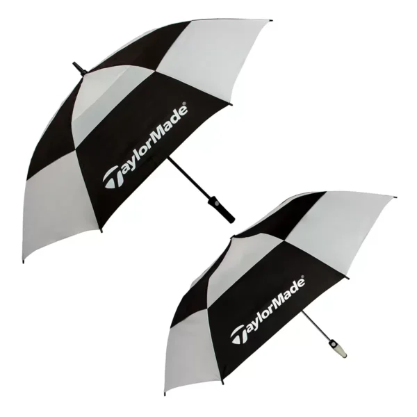 Taylormade 62 Inch Golf & 58 Inch Jumbo Compact Umbrella Set 2 Pack Black/Pebble