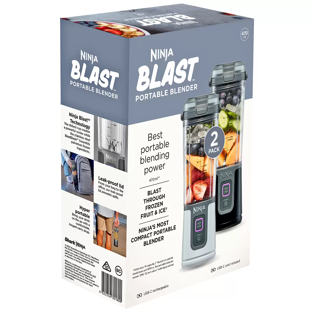 Ninja Blast Portable Blender 2 Pack BC105CO